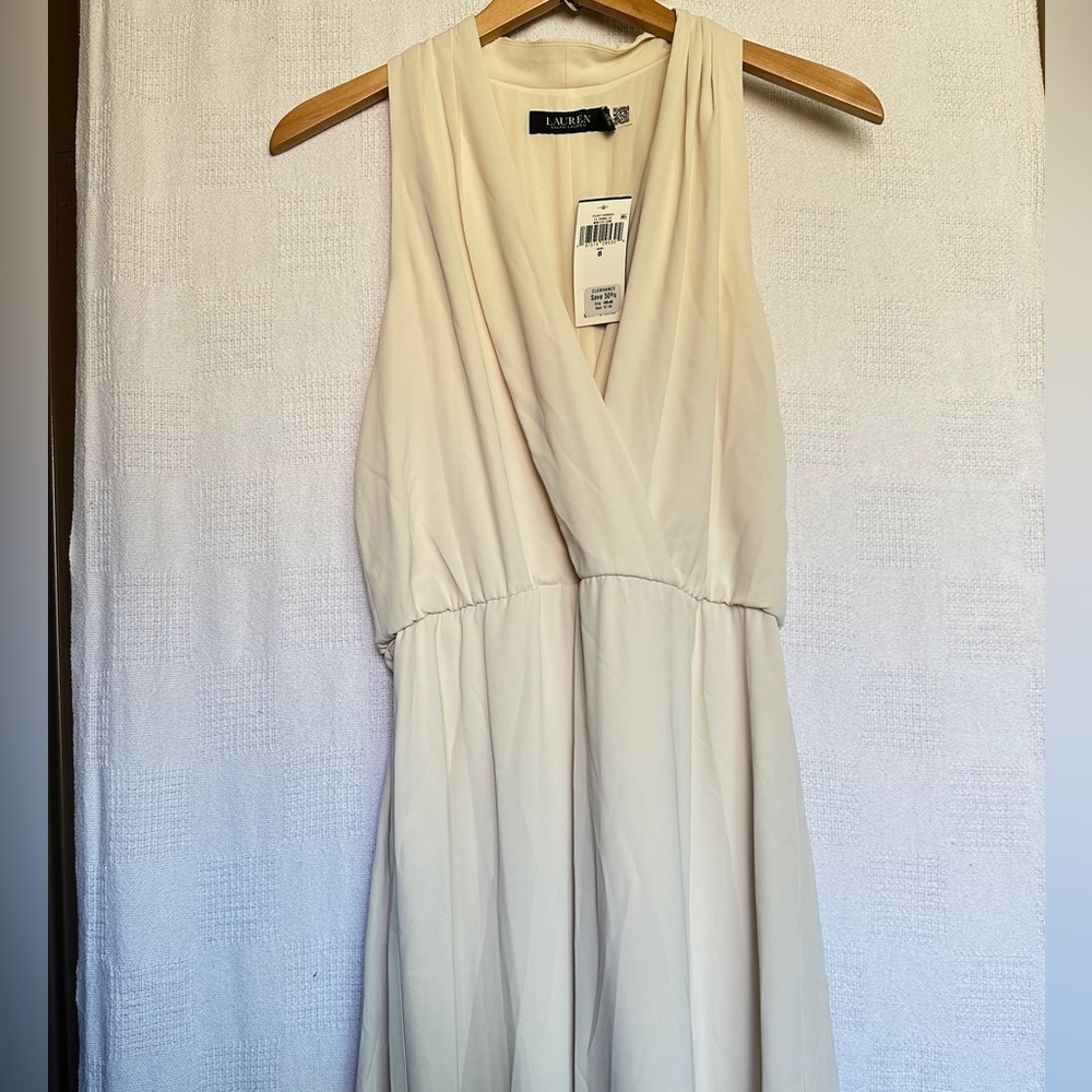 Lauren Ralph Georgette Halter Cocktail Dress- Halter A-Line Dress - Picture 5 of 11